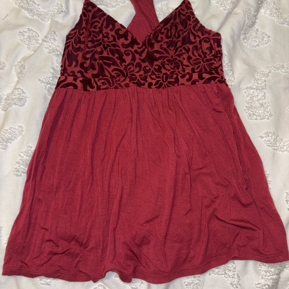 Hollister Deep Wine Velvet Burnout Cami